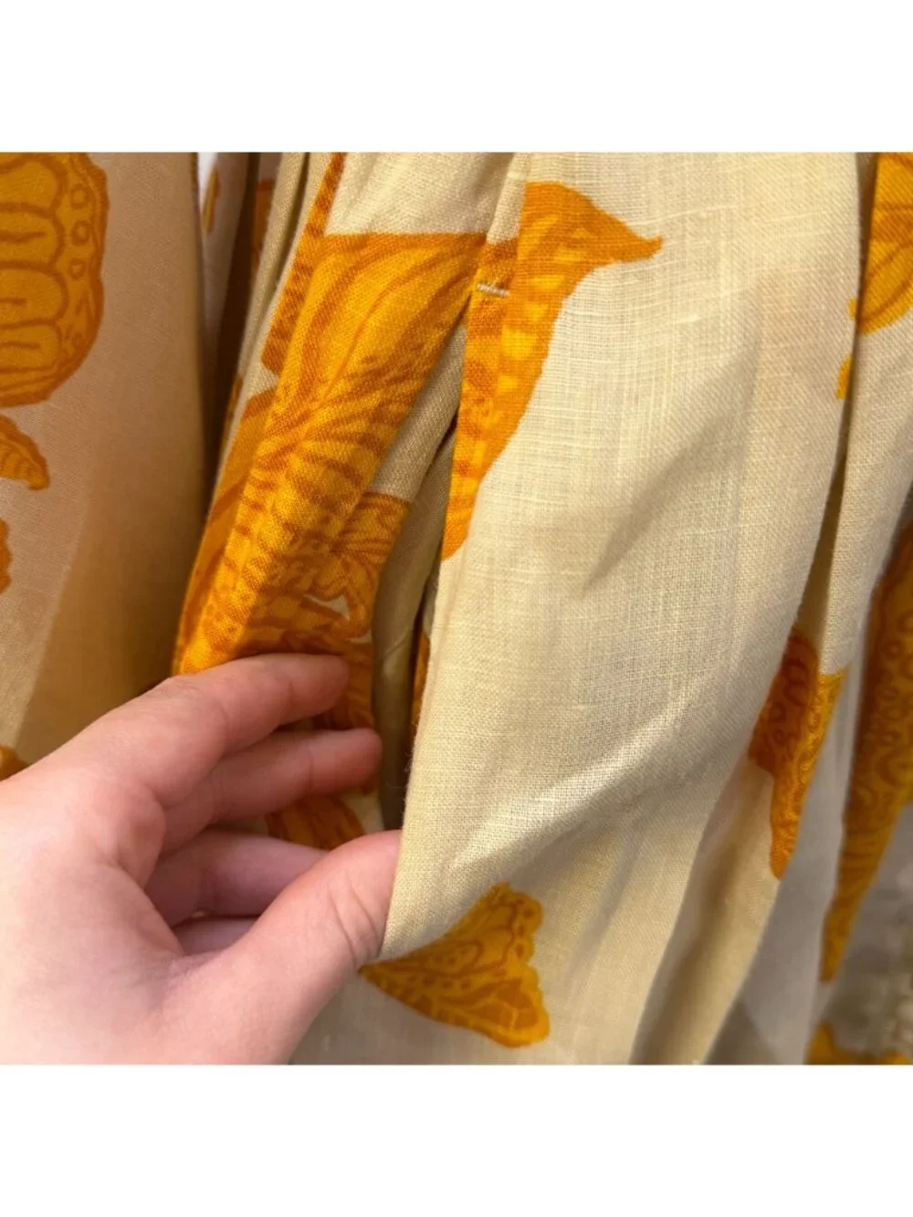 Banana Republic Linen Belted Dress Yellow Cream Long Sleeve Size 4 - Picture 6 of 8